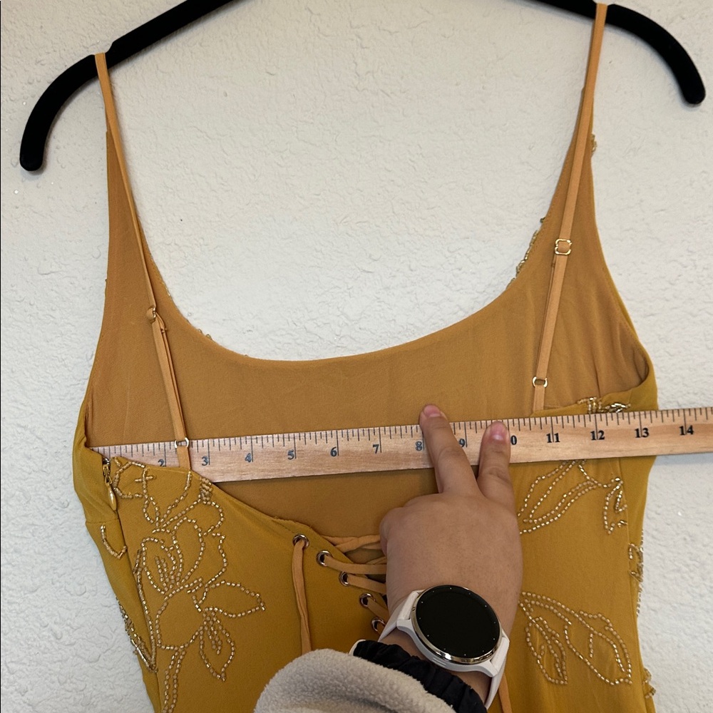 HOUSE OF CB Rosalia Gold Hand Beaded Maxi Dress Lace Up Corset Gown XS NWOT - Picture 15 of 17